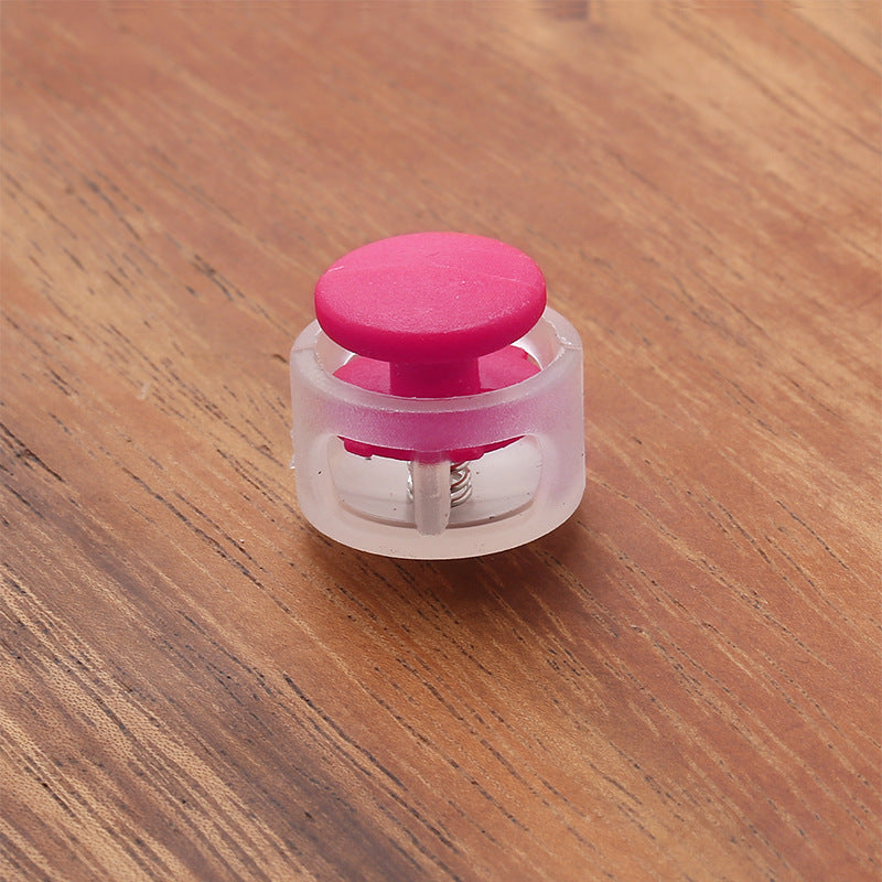 Color Plastic Spring Buckle Double Hole Cylindrical Buckle Elastic Cord Anti-slip Button-1