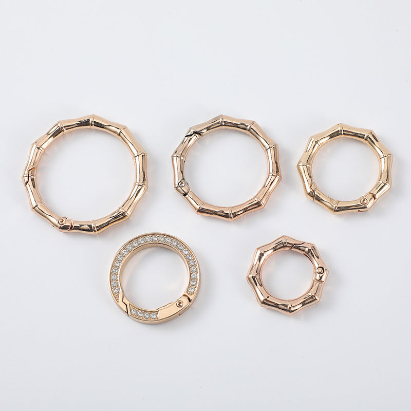 Alloy Bag Buckle Press Buckle Hook Keychain Ring Hardware Handbag With Carabiner-1