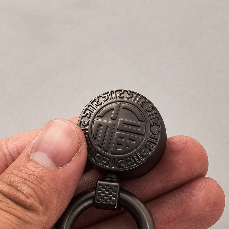new arrival lucky keychain Custom blank leather matte gold silver gunmetal keyring metal key chain-1