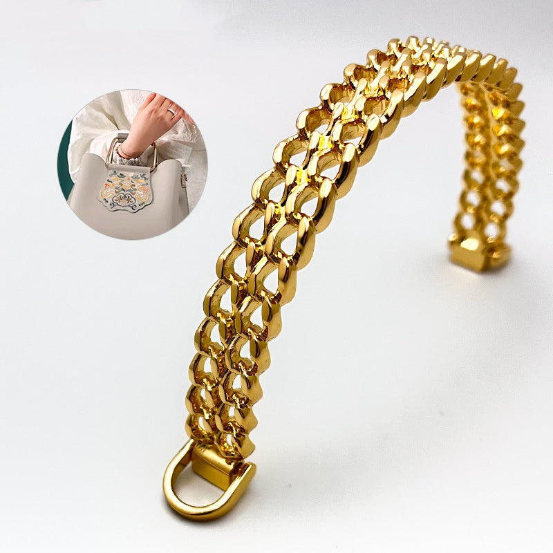 Casual and fashionable old money style hollow elegant metal gold handle-1