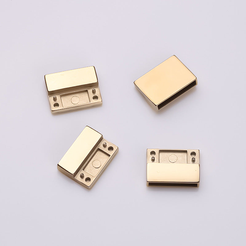 316 furnace real gold plating non-fading stainless steel rectangular magnet buckle diy bracelet necklace leather rope safety buckle-1