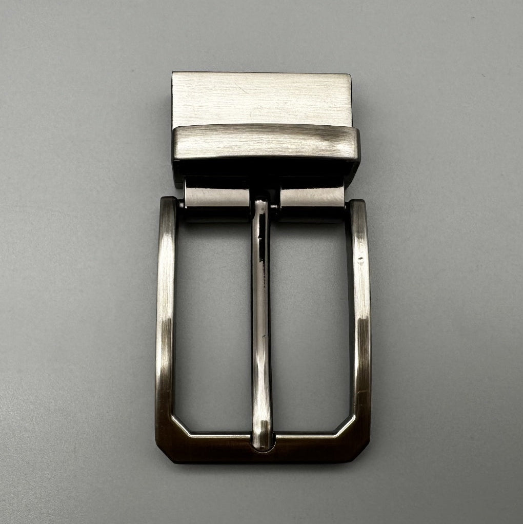 Zinc Alloy Factory Wholesale Men's Reversible Belt Belt with Custom Logo 3.5CM Rotary Pin Buckle 35mm Size Customizable Zinc Alloy Material-1
