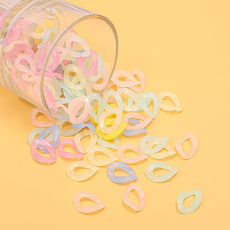 17*23mm hot selling wide fashionable acrylic men luminous Cuban chain necklace frosted plastic transparent crystal accessories -10