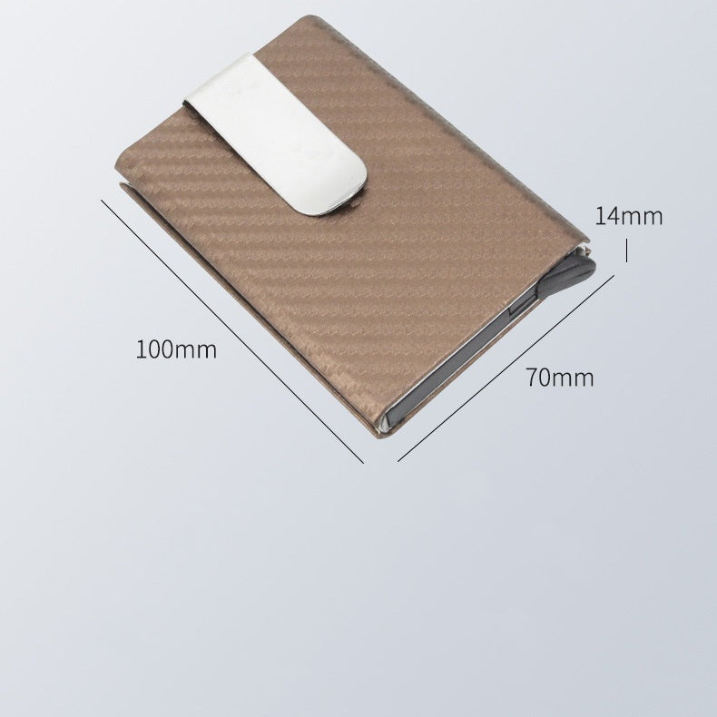 Minimalist Slim Wallet Front Pocket Credit Card Holder for Men Laser Engraving RFID Blocking Auto Pop Up Wallet with Money Clip