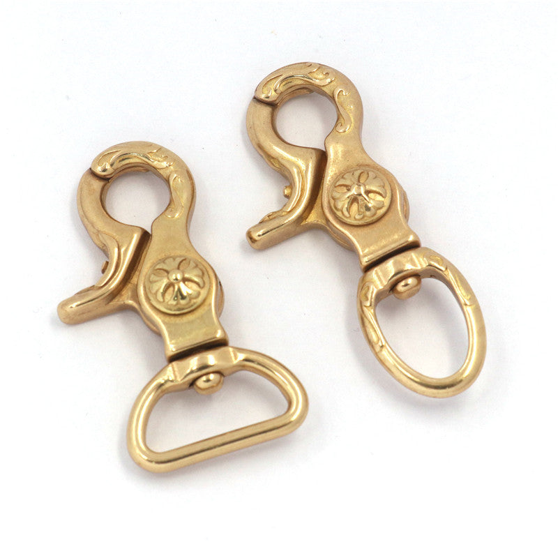 Solid Brass Hook Bag Clasps Lobster Parts Dog Buckles-10