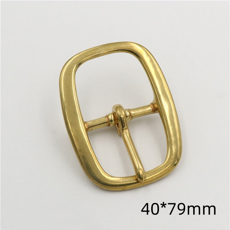 High quality leather hardware accessories strap buckle solid brass buckle-100