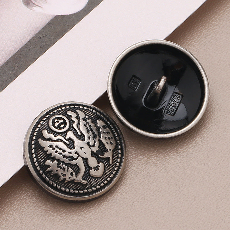 High Quality Fancy Zinc Alloy Shank Sewing Button With Metal Closure Eco-Friendly Plating Technique for Men's Jacket-100