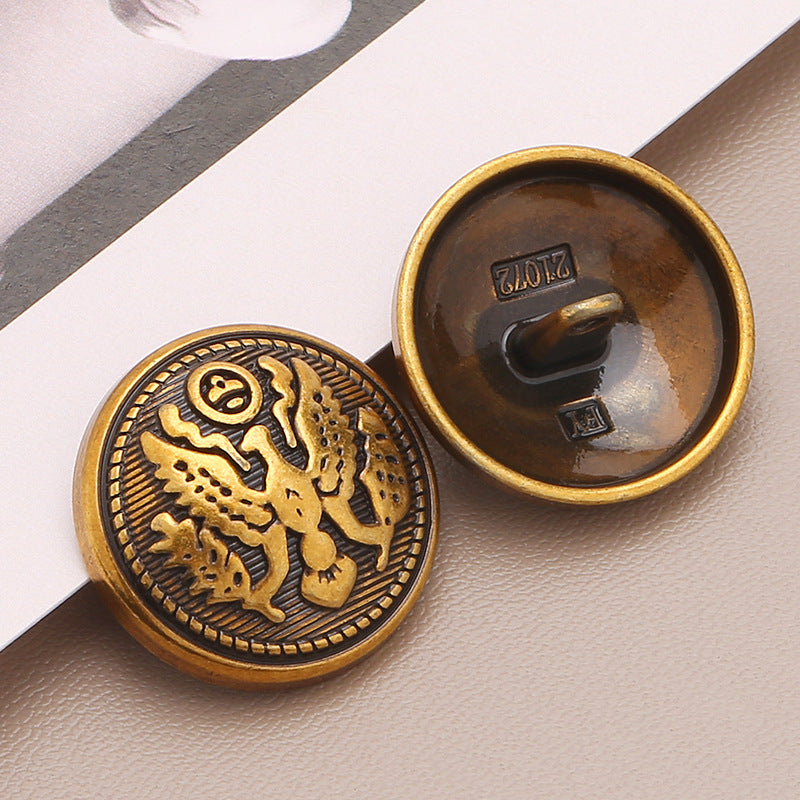 High Quality Fancy Zinc Alloy Shank Sewing Button With Metal Closure Eco-Friendly Plating Technique for Men's Jacket-100
