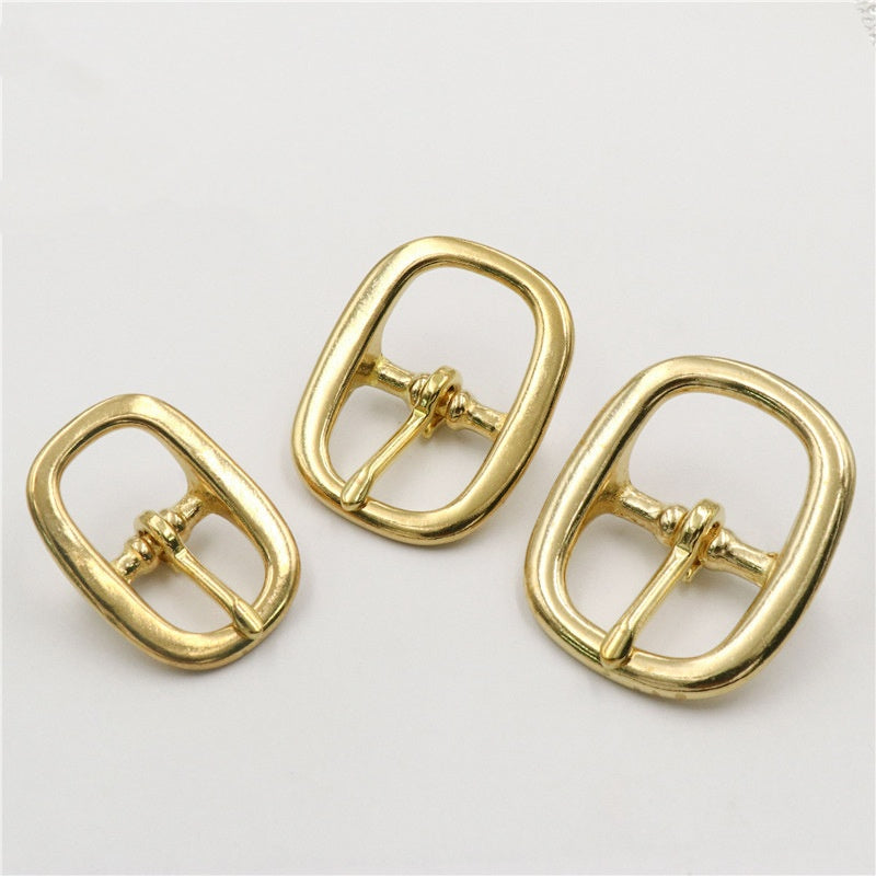 High quality leather hardware accessories strap buckle solid brass buckle-100