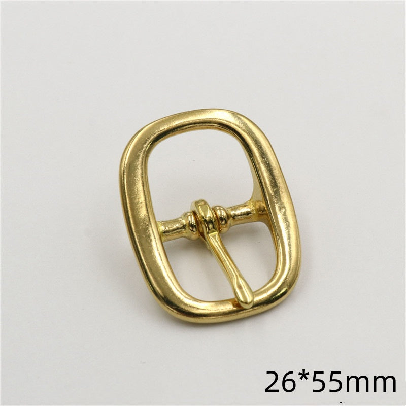 High quality leather hardware accessories strap buckle solid brass buckle-100