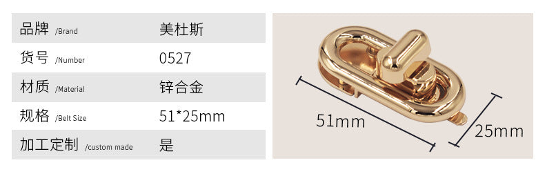 Multi-Size Twist Turn Locks Handbag Hardware Accessories Purse Closure Clasp Droplet Shape Bag Lock-100