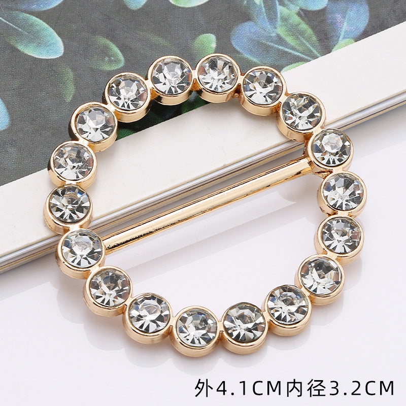Hot Sale Silk Scarf Ring T-shirt Tie Clips,Fashion Metal Round Circle Clip Buckle Clothing Ring Wrap Holder for Women-101