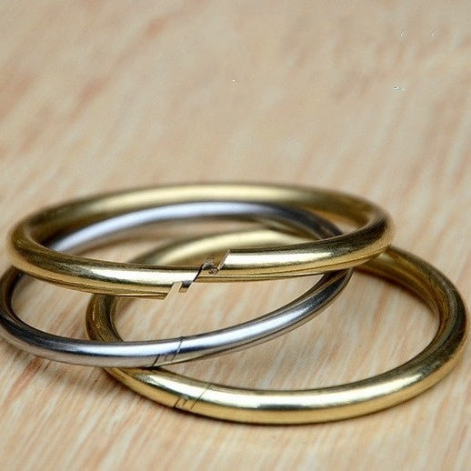 handbag hardware solid brass machine cut split round ring o ring-101