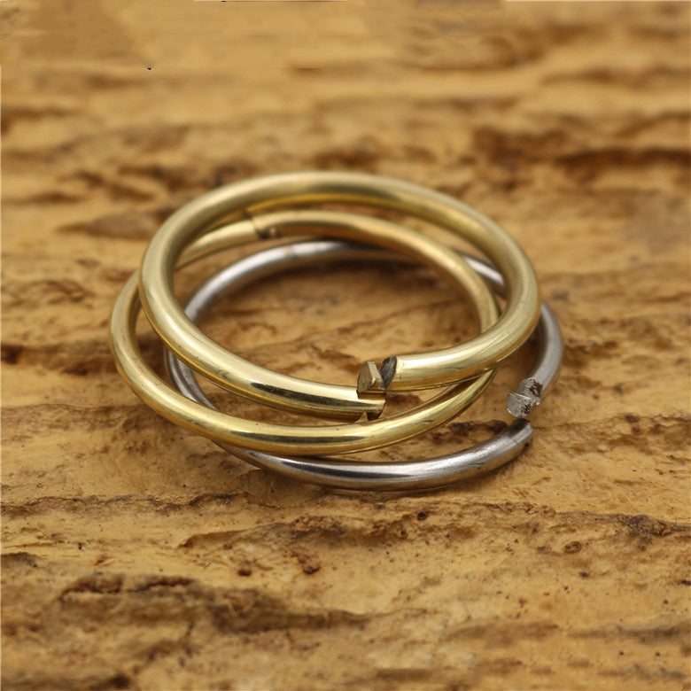 handbag hardware solid brass machine cut split round ring o ring-101