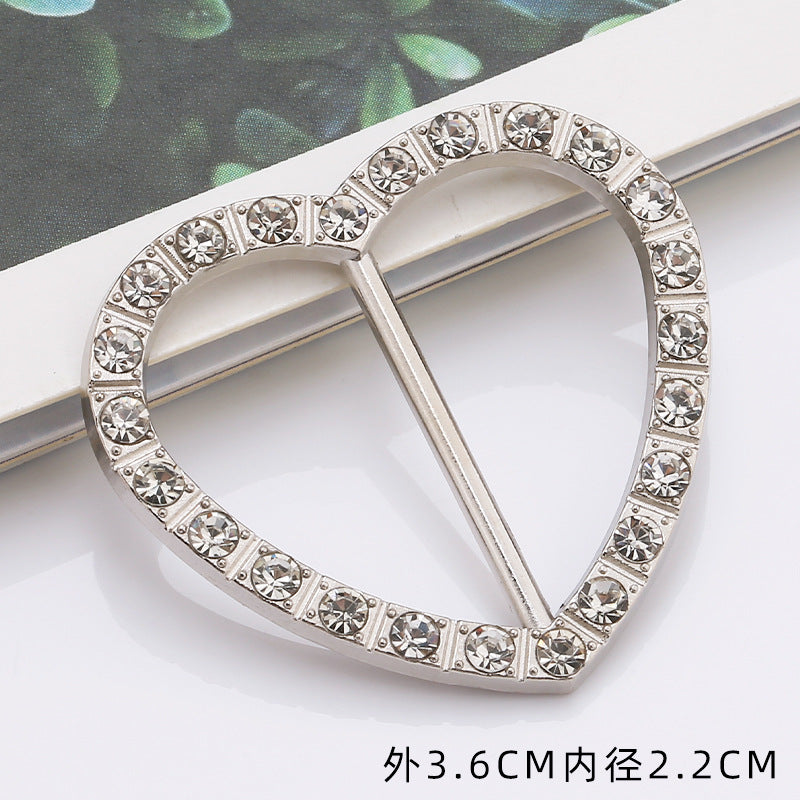 New Arrivals High Quality Fashion Metal Crystal Buckles Belt for Clothes Plastic Pearl Look Buckle Rhinestone-101