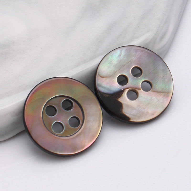 Factory 2/4 Hole Mop Pearl Shell Buttons Round Natural Black Agoya Shell Sewing Fancy Button For Women Clothing-102