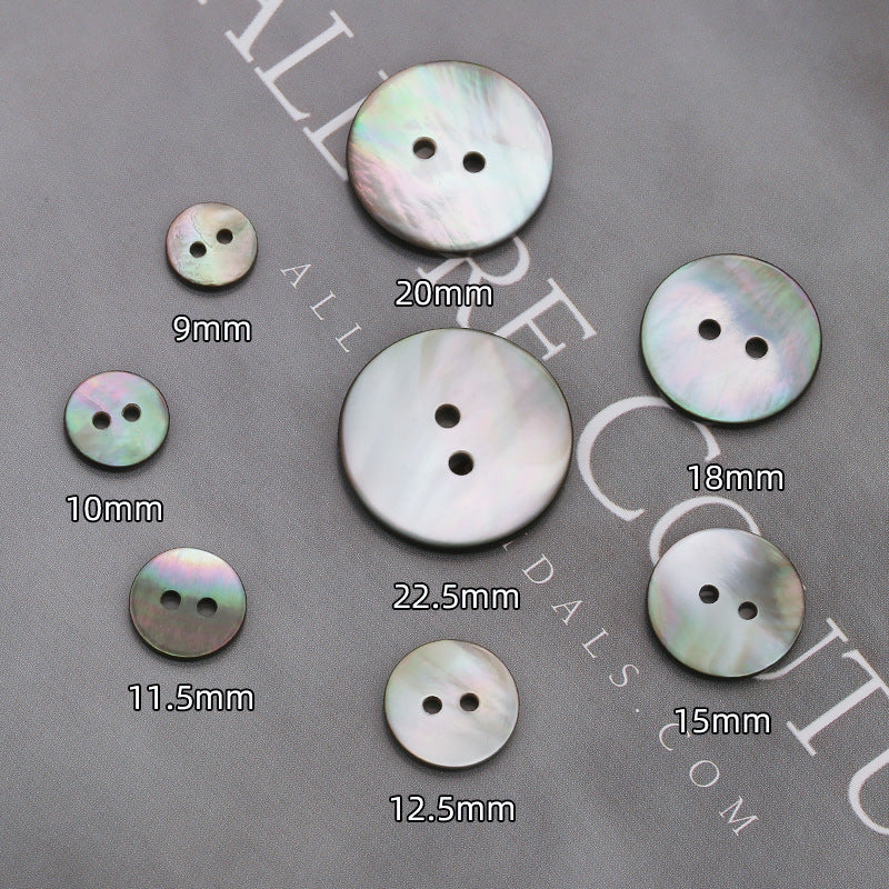 Factory 2/4 Hole Mop Pearl Shell Buttons Round Natural Black Agoya Shell Sewing Fancy Button For Women Clothing-102