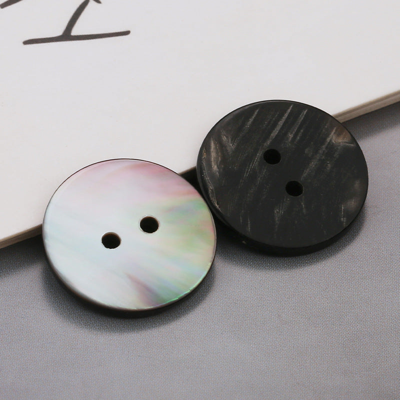 Factory 2/4 Hole Mop Pearl Shell Buttons Round Natural Black Agoya Shell Sewing Fancy Button For Women Clothing-102