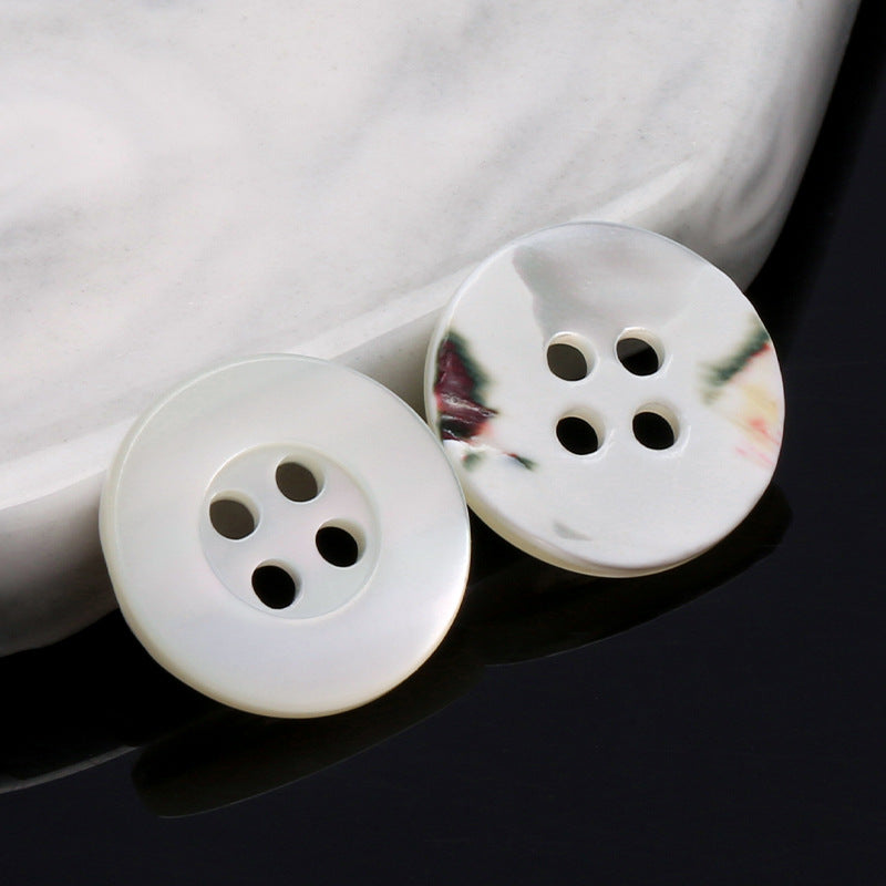 Factory 2/4 Hole Mop Pearl Shell Buttons Round Natural Black Agoya Shell Sewing Fancy Button For Women Clothing-102