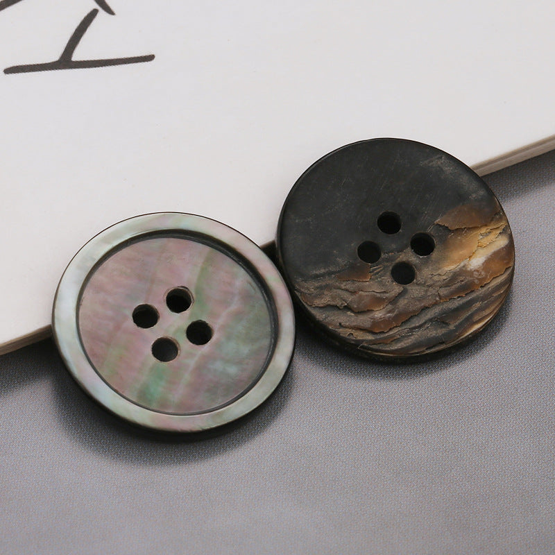 Factory 2/4 Hole Mop Pearl Shell Buttons Round Natural Black Agoya Shell Sewing Fancy Button For Women Clothing-102