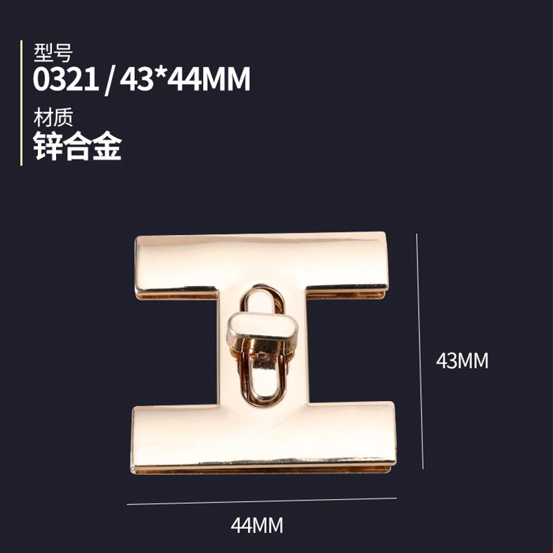 Handbag Hardware Metal Turn Lock Buckle-103