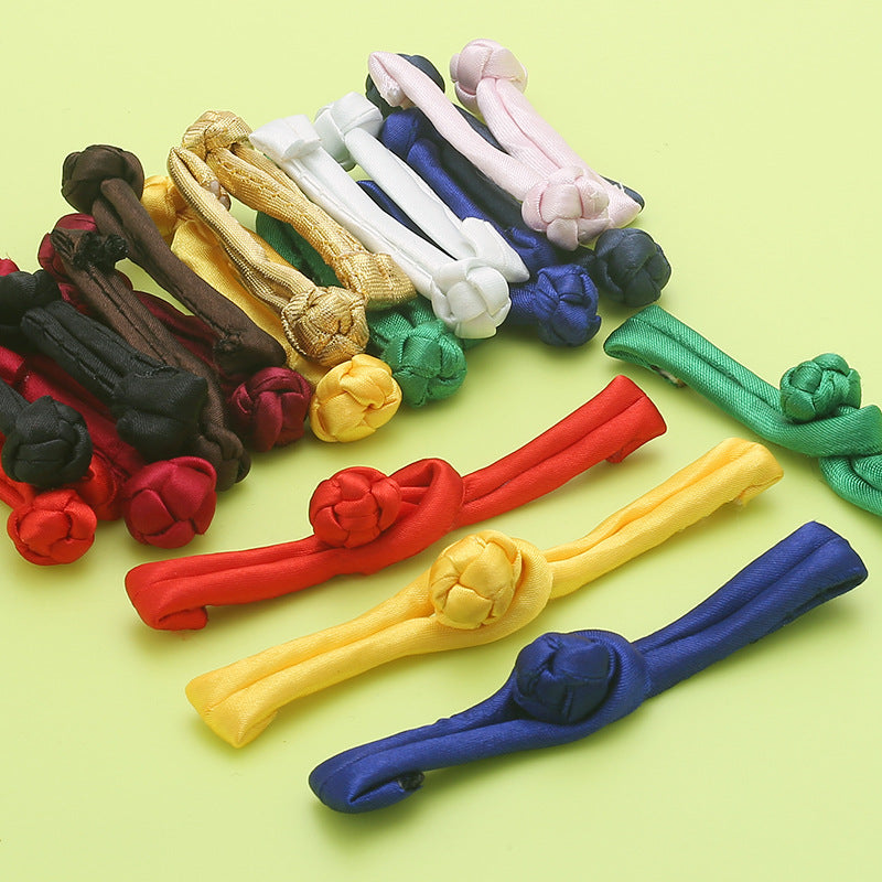 hot sale simple design two part combined hand wrapped satin fabric chinese frog and toggle button for clothes-108