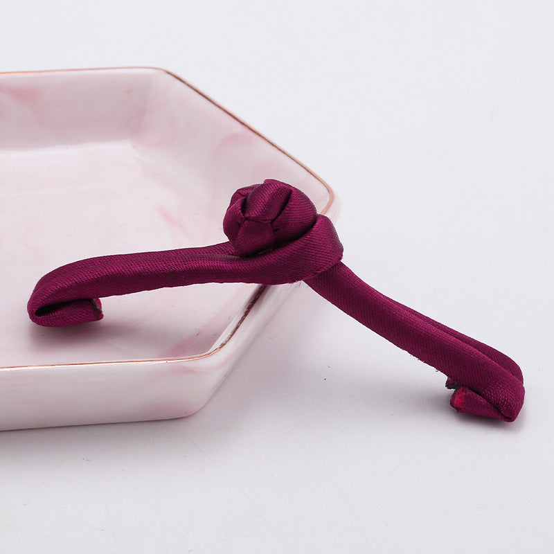 hot sale simple design two part combined hand wrapped satin fabric chinese frog and toggle button for clothes-108