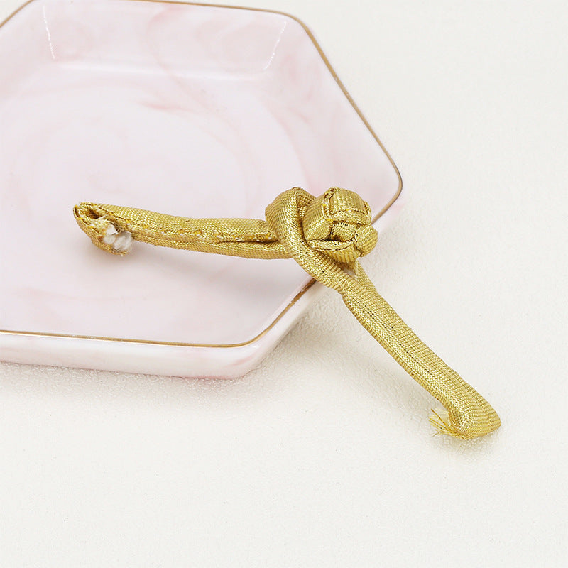 hot sale simple design two part combined hand wrapped satin fabric chinese frog and toggle button for clothes-108