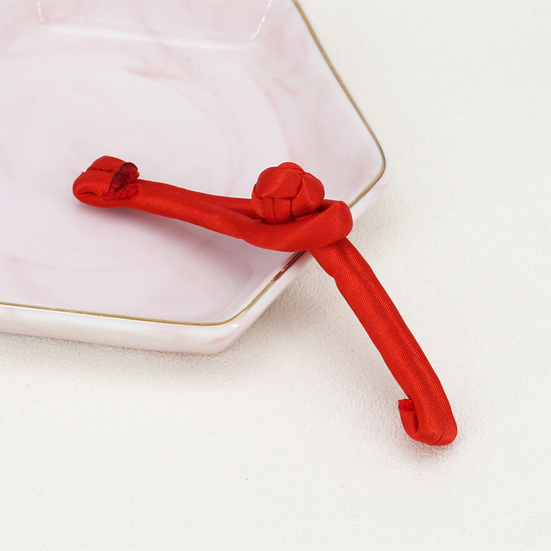 hot sale simple design two part combined hand wrapped satin fabric chinese frog and toggle button for clothes-108