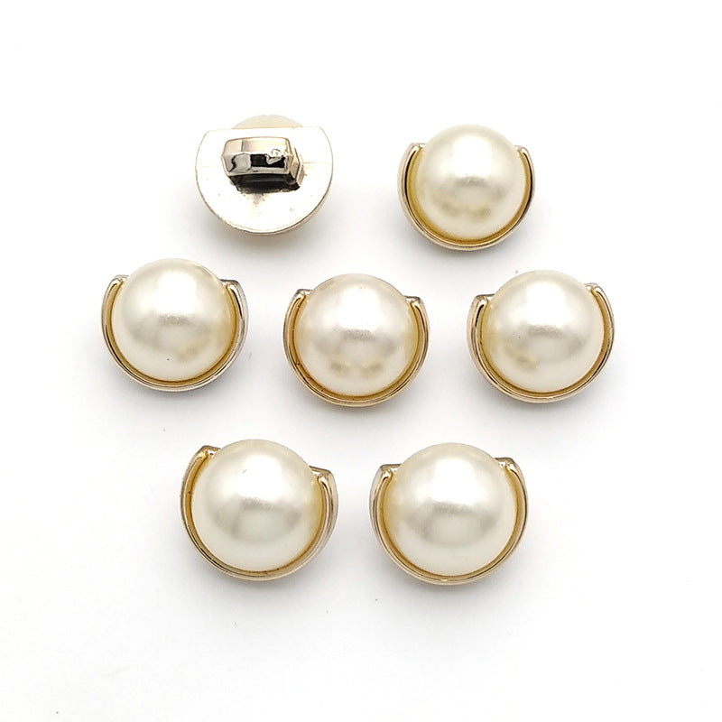 High Quality Custom Metal Pearl Shank Buttons Rhinestone Button for Women Coat and Jacket-109