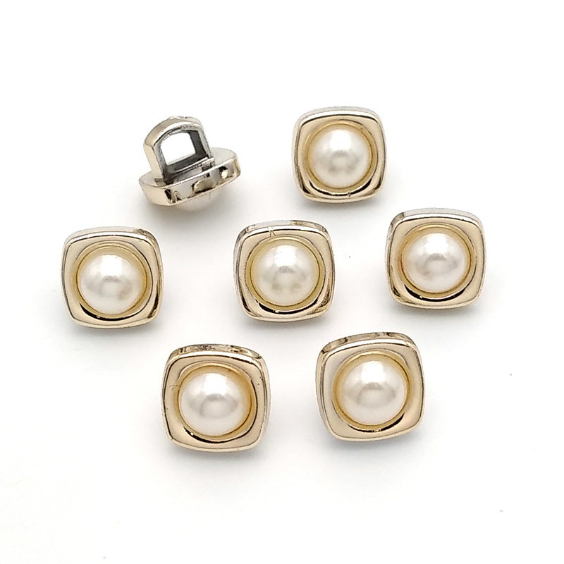 High Quality Custom Metal Pearl Shank Buttons Rhinestone Button for Women Coat and Jacket-109