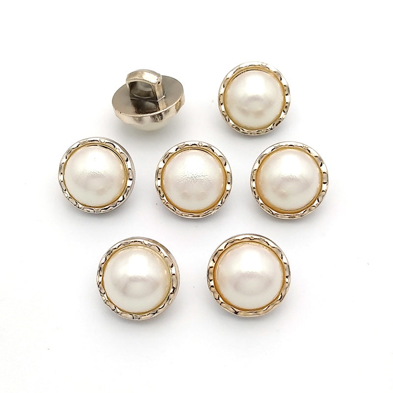 High Quality Custom Metal Pearl Shank Buttons Rhinestone Button for Women Coat and Jacket-109