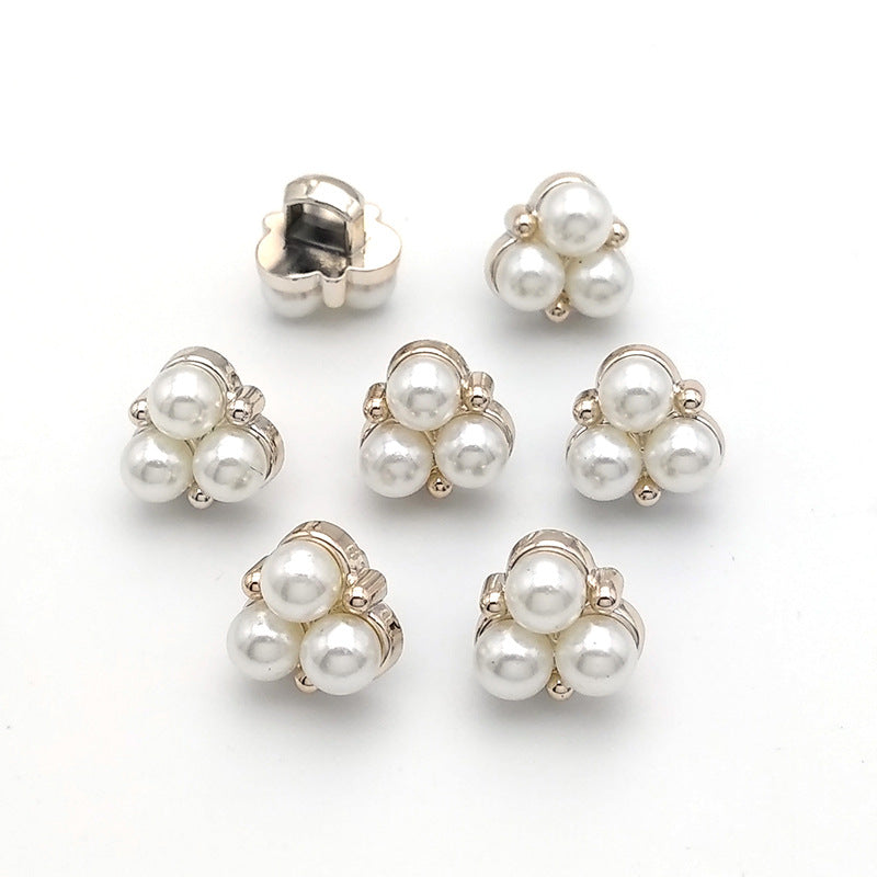 High Quality Custom Metal Pearl Shank Buttons Rhinestone Button for Women Coat and Jacket-109