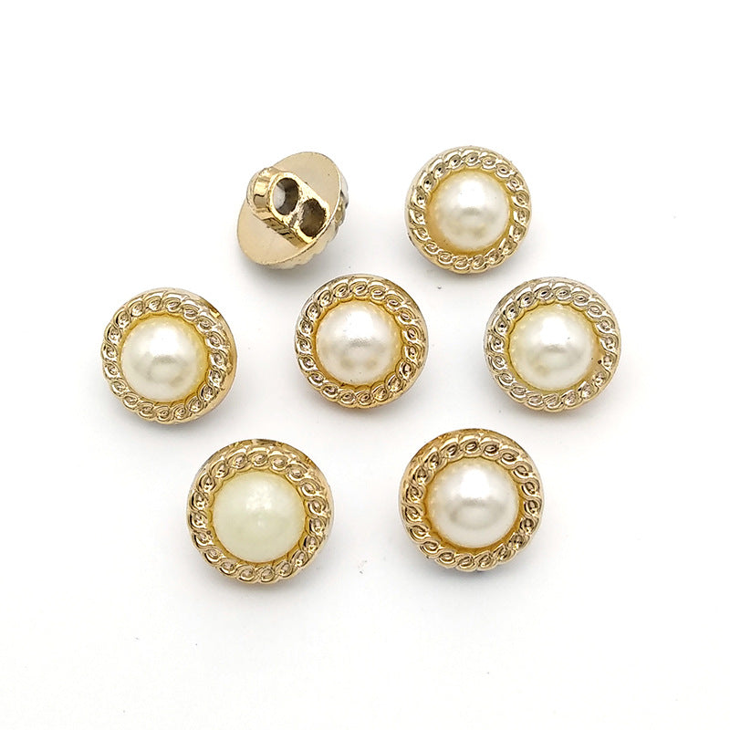 High Quality Custom Metal Pearl Shank Buttons Rhinestone Button for Women Coat and Jacket-109