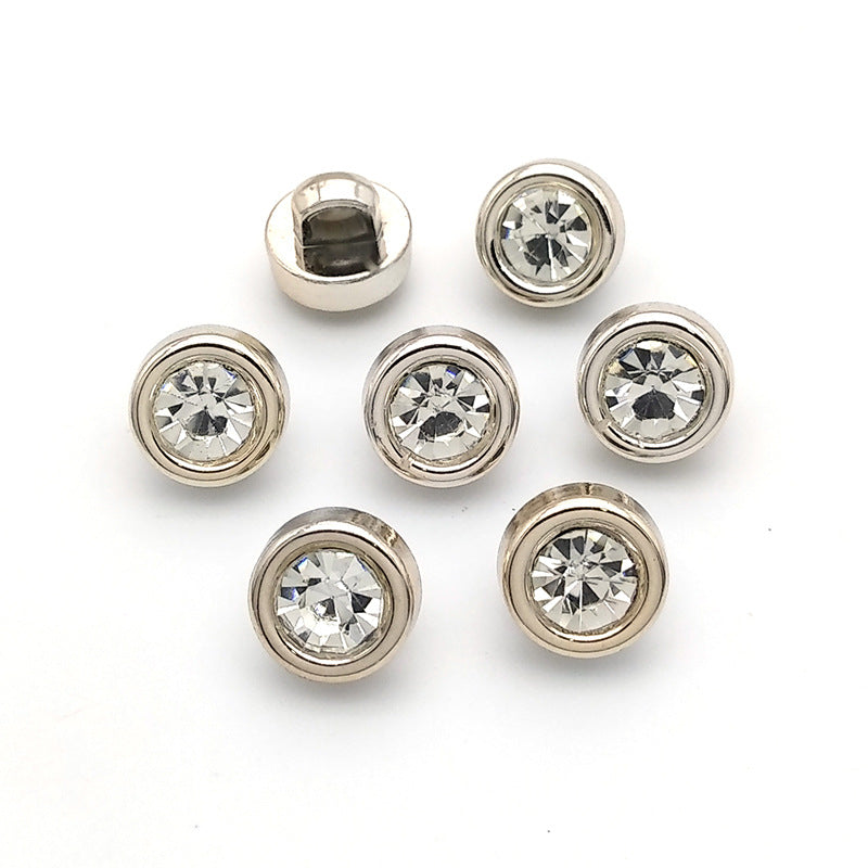 High Quality Custom Metal Pearl Shank Buttons Rhinestone Button for Women Coat and Jacket-109