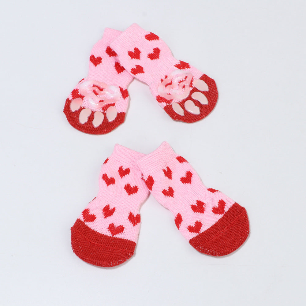 Pet Christmas Socks Cute Cartoon Print Pet Dog Socks Anti Slip Pet Dog Sock-8