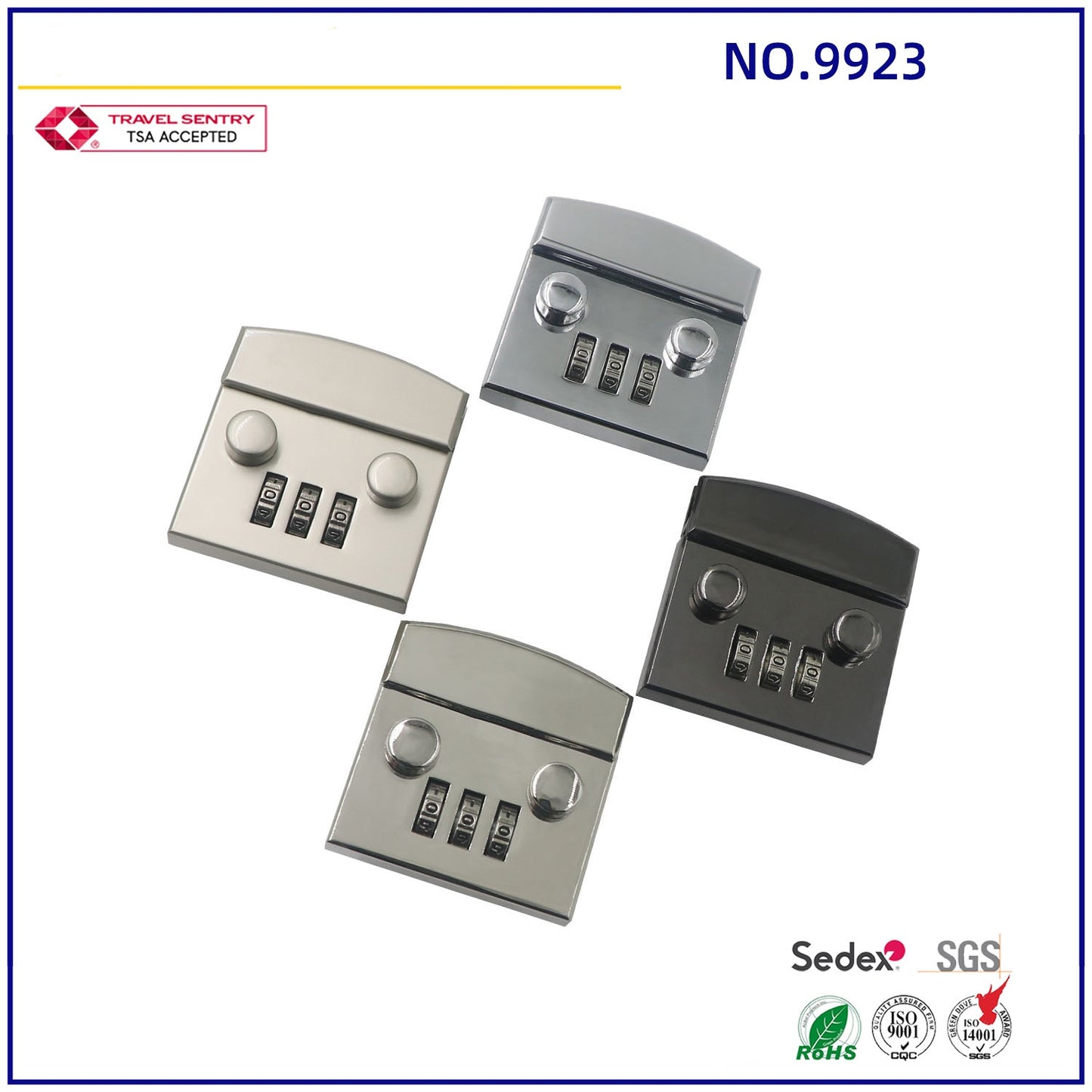 High quality silver 3 digits password handbag briefcase lock for men-11
