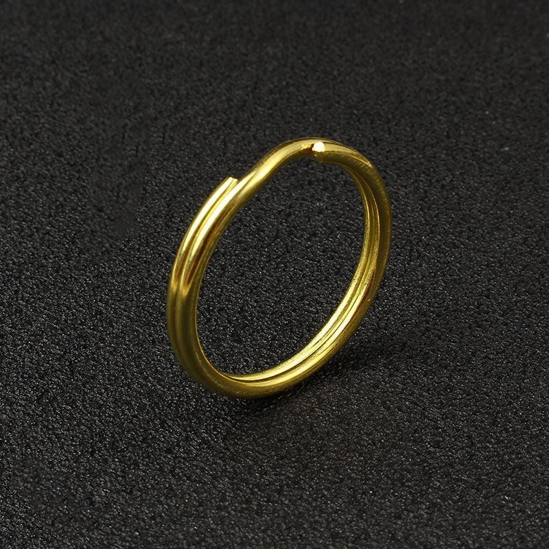 High quality custom metal round gold keyring split flat raw brass key ring 20-25-28-32-38-40mm-11