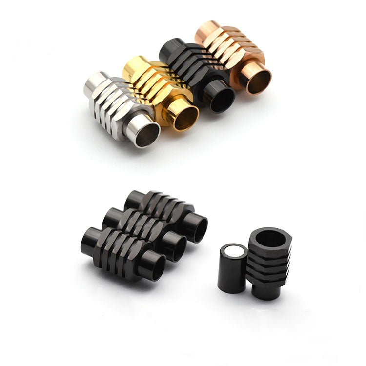316l Stainless Steel Silver Tone Strong Magnetic Clasp Fit 5/6mm Round Leather Cord Bracelet Connectors Jewelry Making-12
