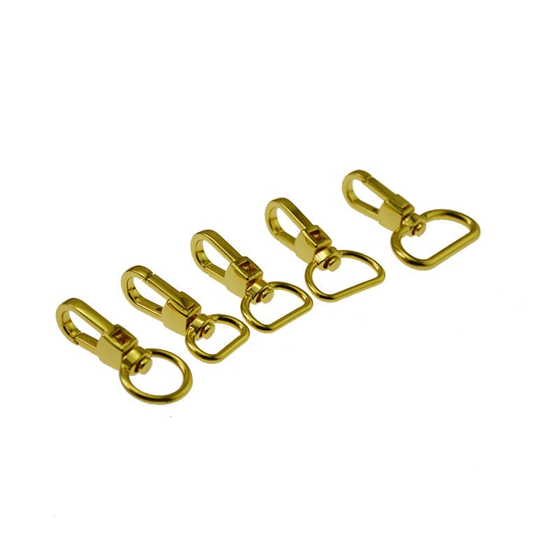 Bag Strap Hardware 3/8 Swivel Snap Hook Clasp 19mm Push Gate Lobster Clasps Gold Metal Swivel Hooks for Handbag Leather Craft-120