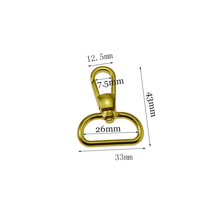 Bag Strap Hardware 3/8 Swivel Snap Hook Clasp 19mm Push Gate Lobster Clasps Gold Metal Swivel Hooks for Handbag Leather Craft-120