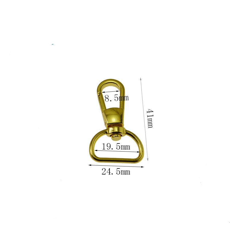 Bag Strap Hardware 3/8 Swivel Snap Hook Clasp 19mm Push Gate Lobster Clasps Gold Metal Swivel Hooks for Handbag Leather Craft-120