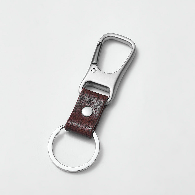 Hot Sale business gift man leather keychain Ready to ship promotional car leather one piece keychain-121