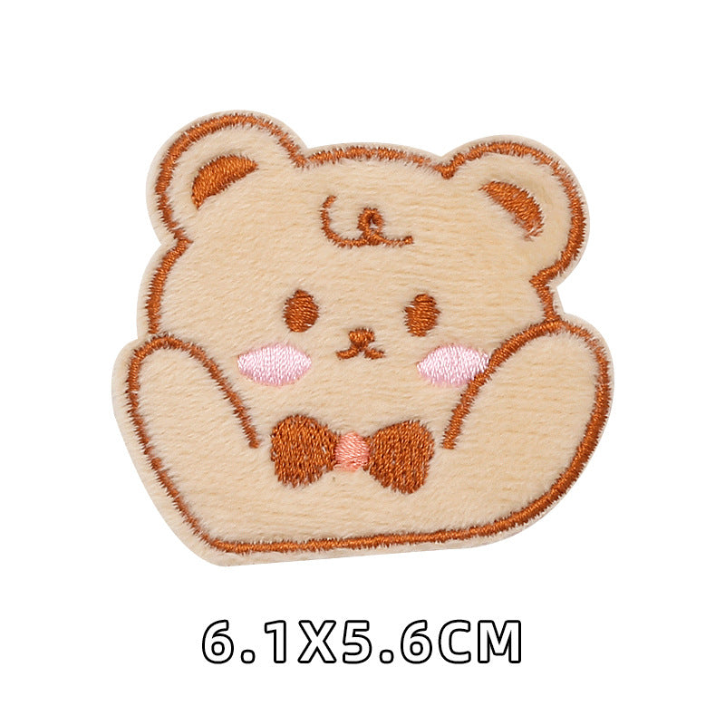 Computer Embroidery Iron on Applique Cute Cartoon Bear Patches Custom Embroidered Patches for Baby Clothes - one parcel embroidery cloth sticker-121