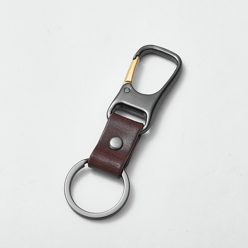 Hot Sale business gift man leather keychain Ready to ship promotional car leather one piece keychain-121
