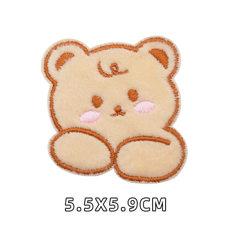 Computer Embroidery Iron on Applique Cute Cartoon Bear Patches Custom Embroidered Patches for Baby Clothes - one parcel embroidery cloth sticker-121