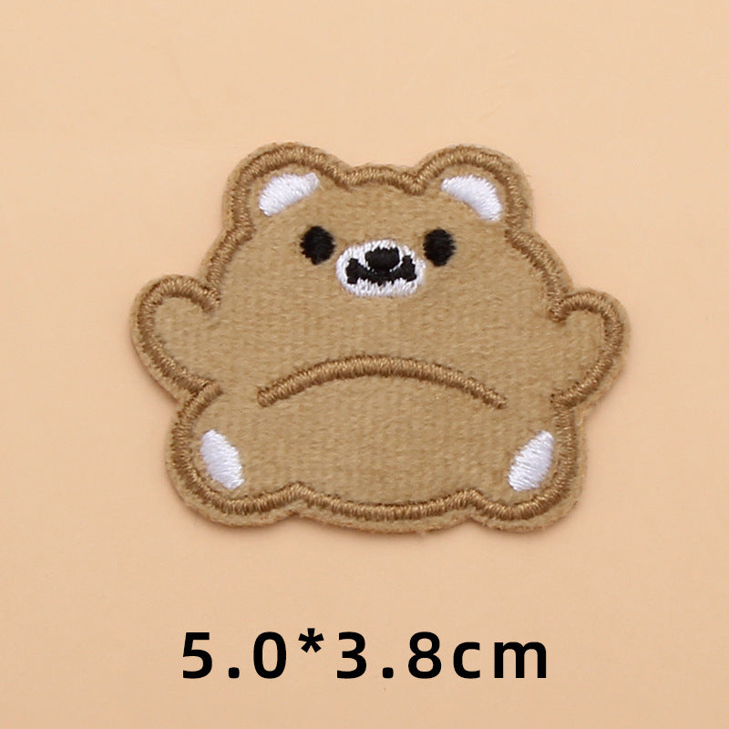 Computer Embroidery Iron on Applique Cute Cartoon Bear Patches Custom Embroidered Patches for Baby Clothes - one parcel embroidery cloth sticker-121