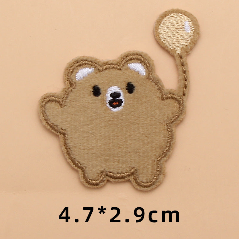 Computer Embroidery Iron on Applique Cute Cartoon Bear Patches Custom Embroidered Patches for Baby Clothes - one parcel embroidery cloth sticker-121