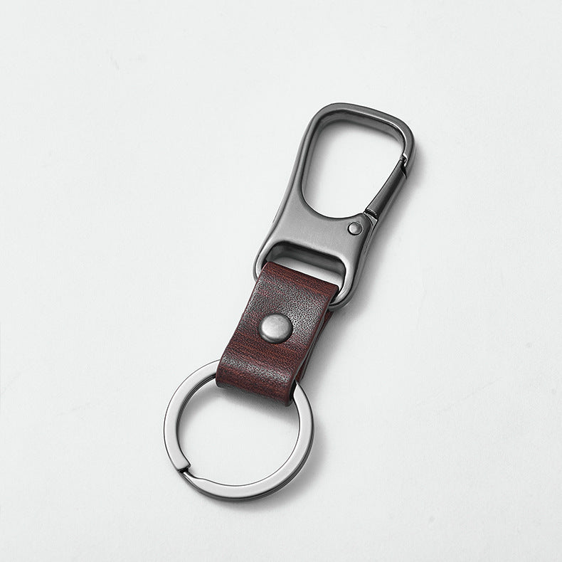 Hot Sale business gift man leather keychain Ready to ship promotional car leather one piece keychain-121