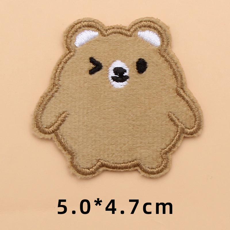 Computer Embroidery Iron on Applique Cute Cartoon Bear Patches Custom Embroidered Patches for Baby Clothes - one parcel embroidery cloth sticker-121